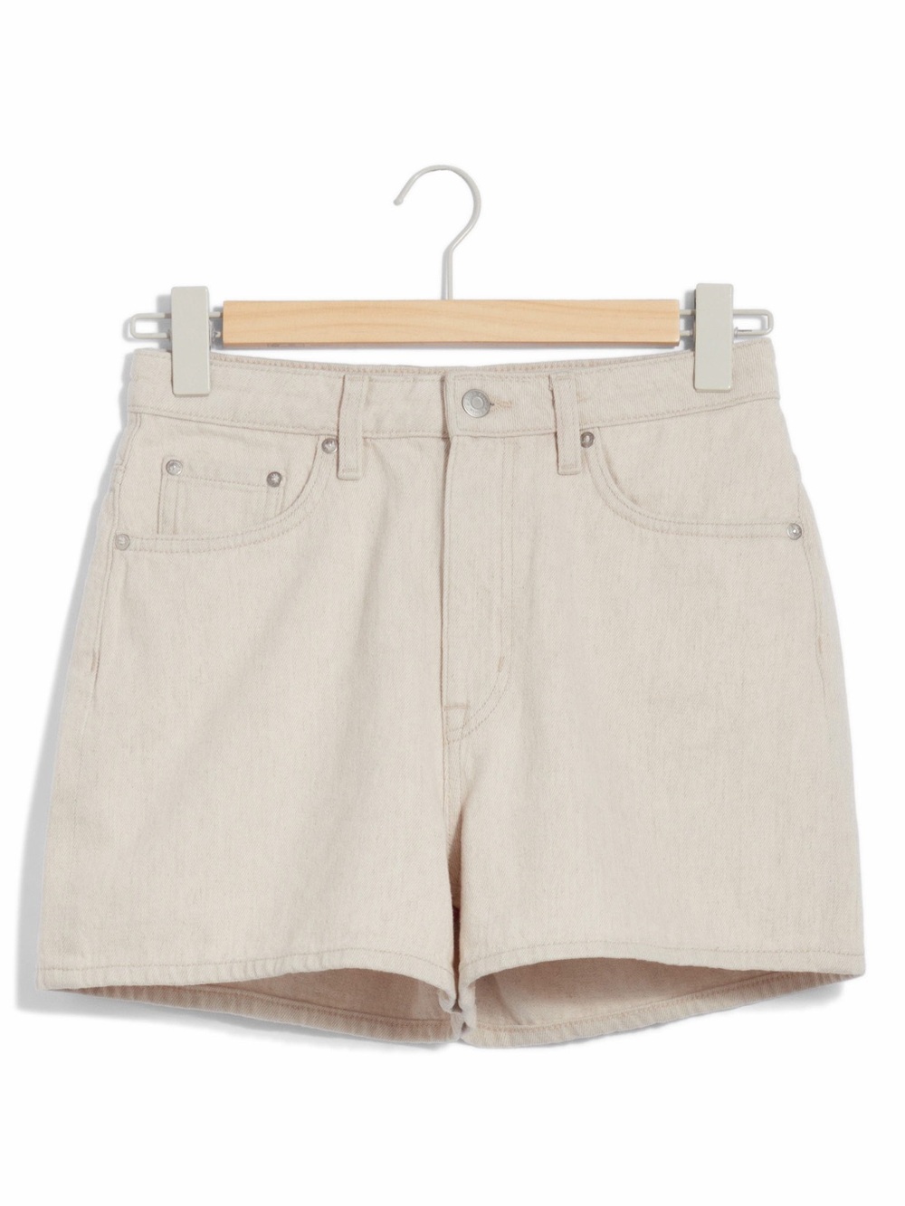 Other Stories beige denim shorts